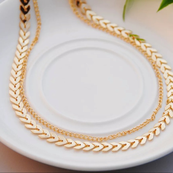 {ELIZABETH} boho dainty arrow pattern choker - Picture 2 of 4